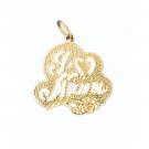 14K GOLD SAYING CHARM - I LOVE MOM #9709