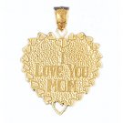 14K GOLD SAYING CHARM - I LOVE YOU MOM #9701 14K GOLD SAYING CHARM - I LOVE YOU MOM #9701