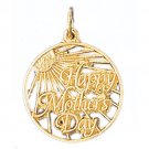 14K GOLD SAYING CHARM - HAPPY MOTHER'S DAY #9699
