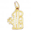 14K GOLD SAYING CHARM - #1 DAD #9883