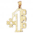14K GOLD SAYING CHARM - #1 DAD #9878