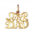 14K GOLD SAYING CHARM - SUPER DAD #9873
