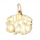 14K GOLD SAYING CHARM - SUPER DAD #9867