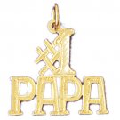 14K GOLD SAYING CHARM - #1 PAPA #9864