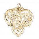 14K GOLD SAYING CHARM -  I LOVE MY WIFE #10086