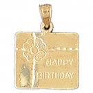 14K GOLD SAYING CHARM - HAPPY BIRTHDAY #10068
