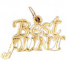 14K GOLD SAYING CHARM - BEST AUNT #9990