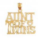 14K GOLD SAYING CHARM - AUNT OF TWINS #9987