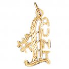 14K GOLD SAYING CHARM - #1 AUNT #9980