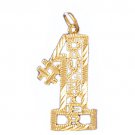 14K GOLD SAYING CHARM - #1 DAUGHTER #9923