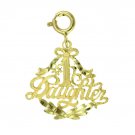 14K GOLD SAYING CHARM - #1 DAUGHTER #9906