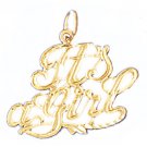 14K GOLD SAYING CHARM - IT'S A GIRL #9896