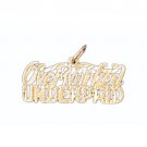 14K GOLD SAYING CHARM - OVERWORKED UNDERPAID #10559