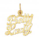 14K GOLD SAYING CHARM - PRETTY LADY #10126