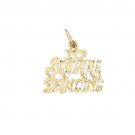 14K GOLD SAYING CHARM - I LOVE SQUARE DANCING #10816