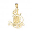 14K GOLD SAYING CHARM - #1 DRUMMER #10815