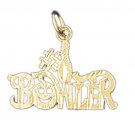14K GOLD SAYING CHARM - #1 BOWLER #10796