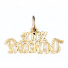 14K GOLD SAYING CHARM - 100% PREGNANT #10683