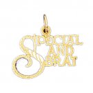 14K GOLD SAYING CHARM - SPECIAL AND BRAT #10590