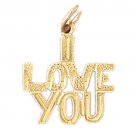 14K GOLD SAYING CHARM - I LOVE YOU #10195