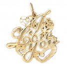 14K GOLD SAYING CHARM - I LOVE YOU #10193