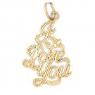 14K GOLD SAYING CHARM - I LOVE YOU #10190