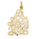 14K GOLD SAYING CHARM - I LOVE YOU #10189