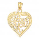 14K GOLD SAYING CHARM - I LOVE YOU #10175