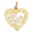 14K GOLD SAYING CHARM - I LOVE YOU #10170