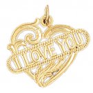 14K GOLD SAYING CHARM - I LOVE YOU #10163 14K GOLD SAYING CHARM - I LOVE YOU #10163