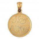 14K GOLD SAYING CHARM - I LOVE YOU #10156