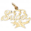 14K GOLD SAYING CHARM - SUPERSTAR #10245