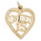 14K GOLD SAYING CHARM - SWEET 16 #10335