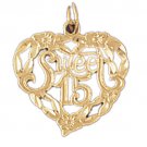 14K GOLD SAYING CHARM - SWEET 16 #10327
