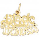 14K GOLD SAYING CHARM - BLACK PRINCESS #10418 14K GOLD SAYING CHARM - BLACK PRINCESS #10418