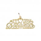 14K GOLD SAYING CHARM - I LOVE MY DOBERMAN #10787