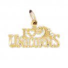 14K GOLD SAYING CHARM - I LOVE UNICORNS #10783