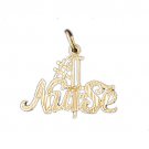 14K GOLD SAYING CHARM - #1 NURSE #10721