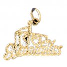 14K GOLD SAYING CHARM - I LOVE GYMNASTICS #10856
