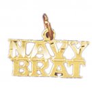 14K GOLD SAYING CHARM - NAVY BRAT #10908
