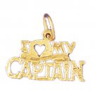 14K GOLD SAYING CHARM - I LOVE MY CAPTAIN #10898