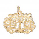 14K GOLD SAYING CHARM - LITTLE SISTER #9939
