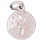 14K WHITE GOLD NAUTICAL CHARM - SAND DOLLAR #11054