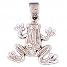 14K WHITE GOLD NAUTICAL CHARM - FROG #11035