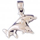 14K WHITE GOLD NAUTICAL CHARM - DOLPHIN #11015