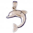 14K WHITE GOLD NAUTICAL CHARM - DOLPHIN #11011