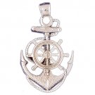 14K WHITE GOLD NAUTICAL CHARM - ANCHOR,PROPELLER #10982