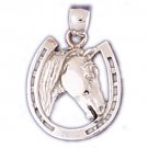 14K WHITE GOLD ANIMAL CHARM - HORSESHOE #11121