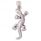 14K WHITE GOLD ANIMAL CHARM - LIZARD #11105