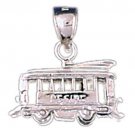 14K WHITE GOLD TROLLEY CHARM #11299